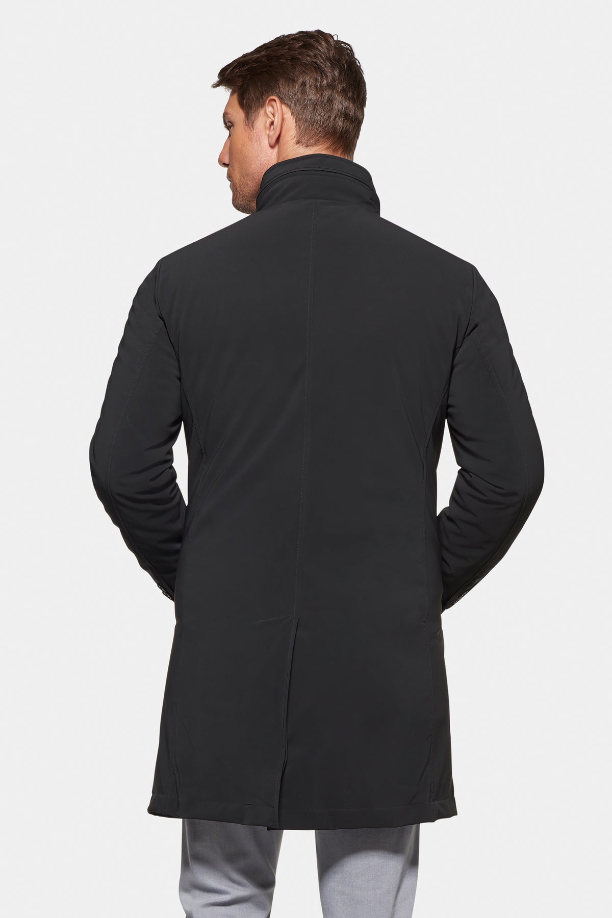 Slim Down Lined Trench Black
