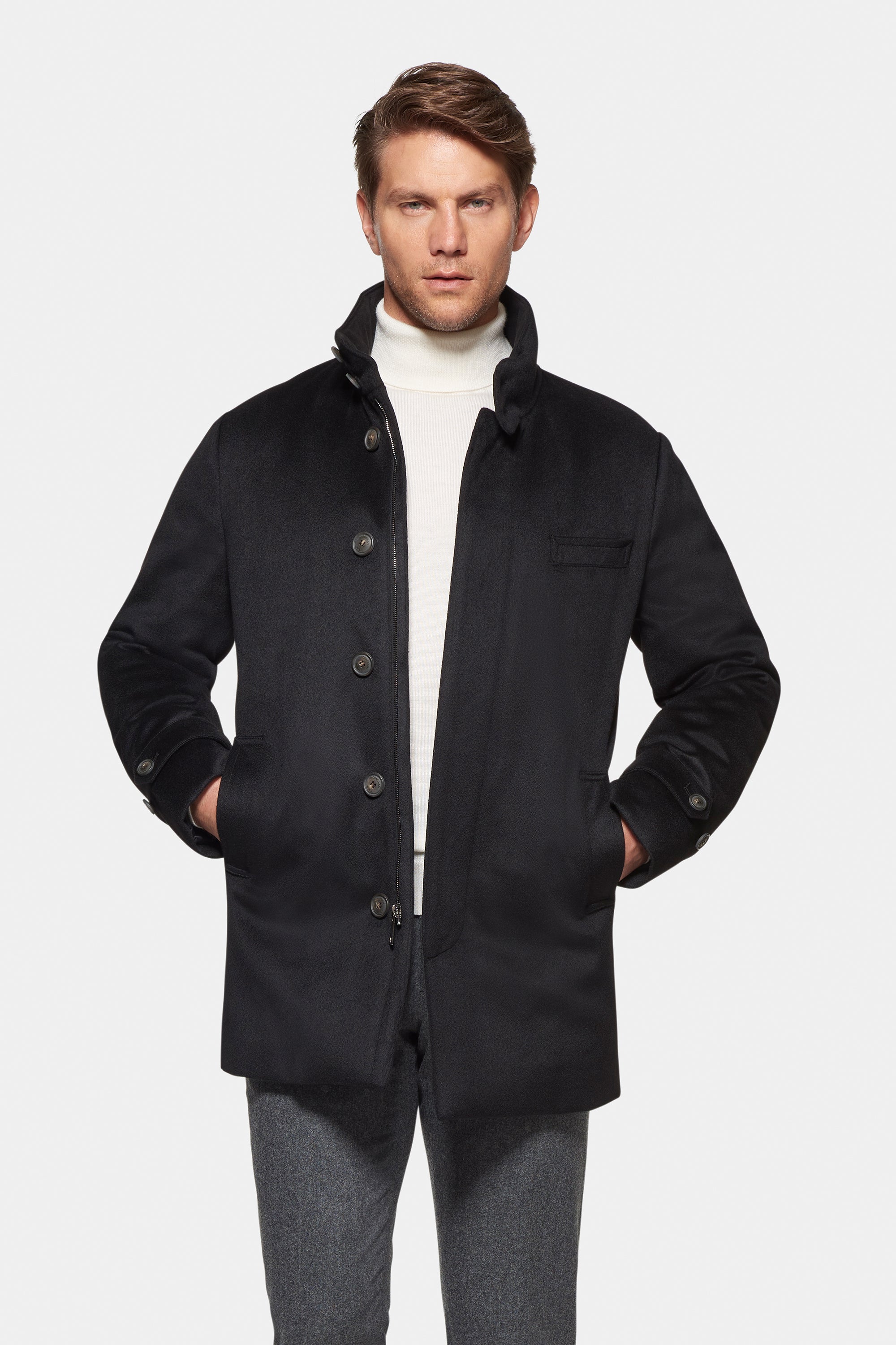 Classic Wool Car Coat, Black XXS (US 34-36 IT 44-46)