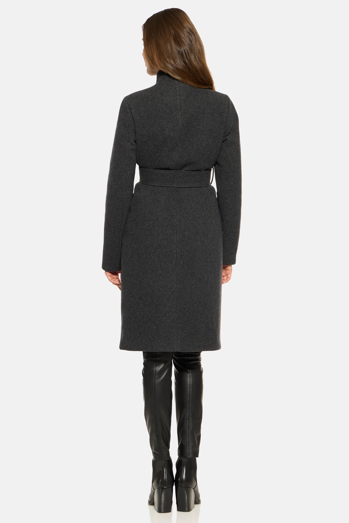 Stand Collar Coat, Charcoal