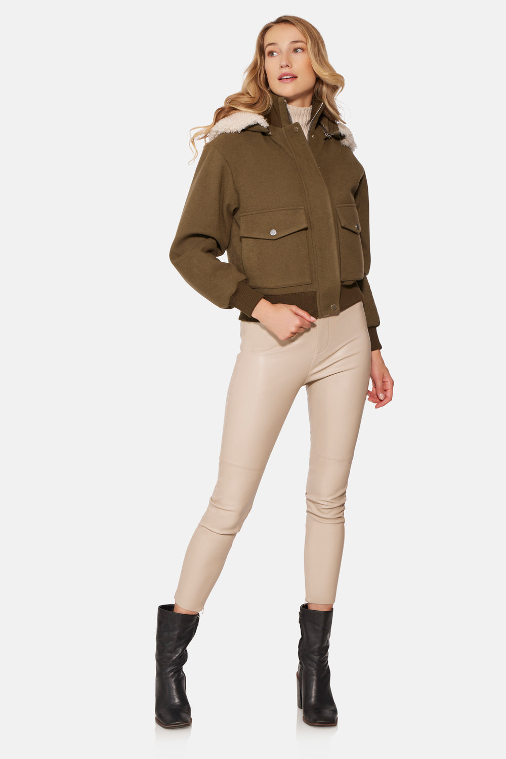 Hooded Bomber, Dark Olive