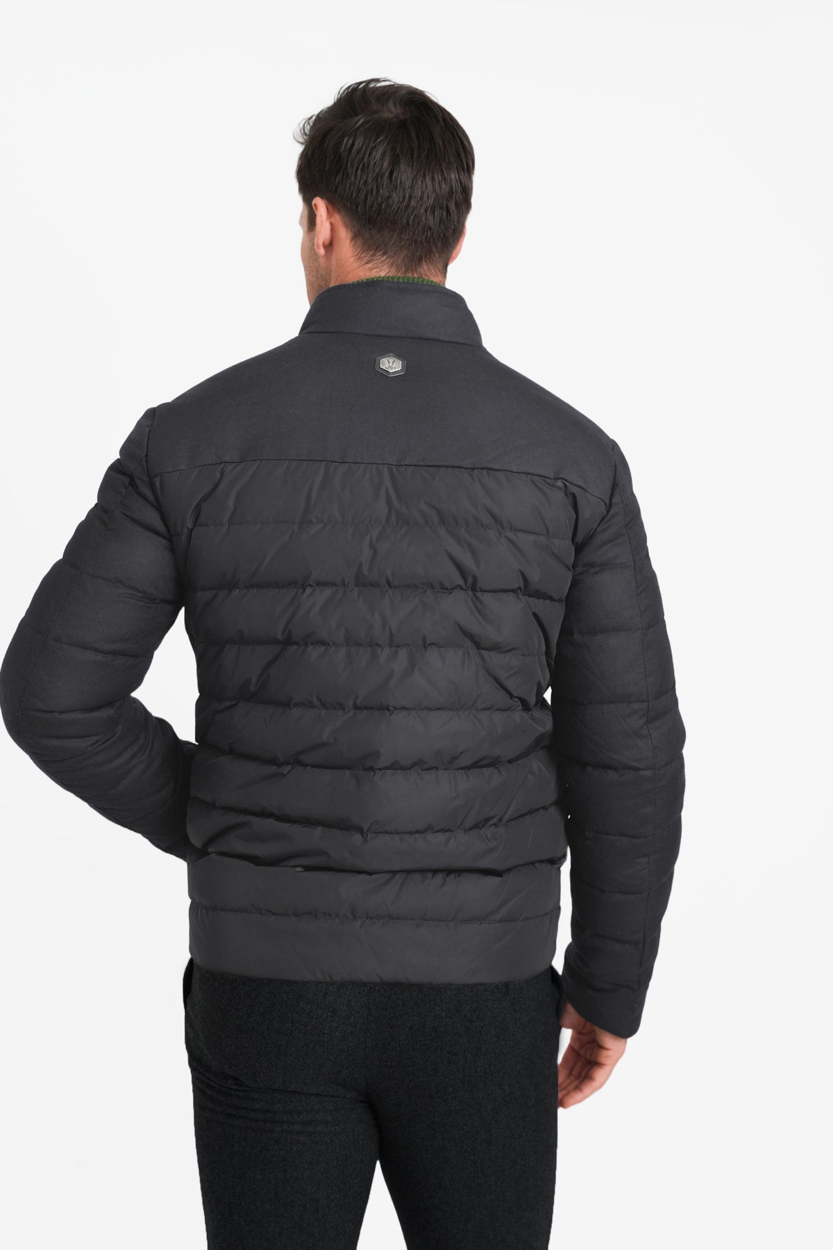 Dark Charcoal Men's Bomber, Light Down Lining