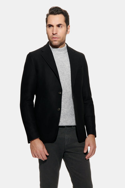 【送料&関税込】SportMax Black Wool Belly Blazer Stretch wool fitted blazer, black | Sportmax