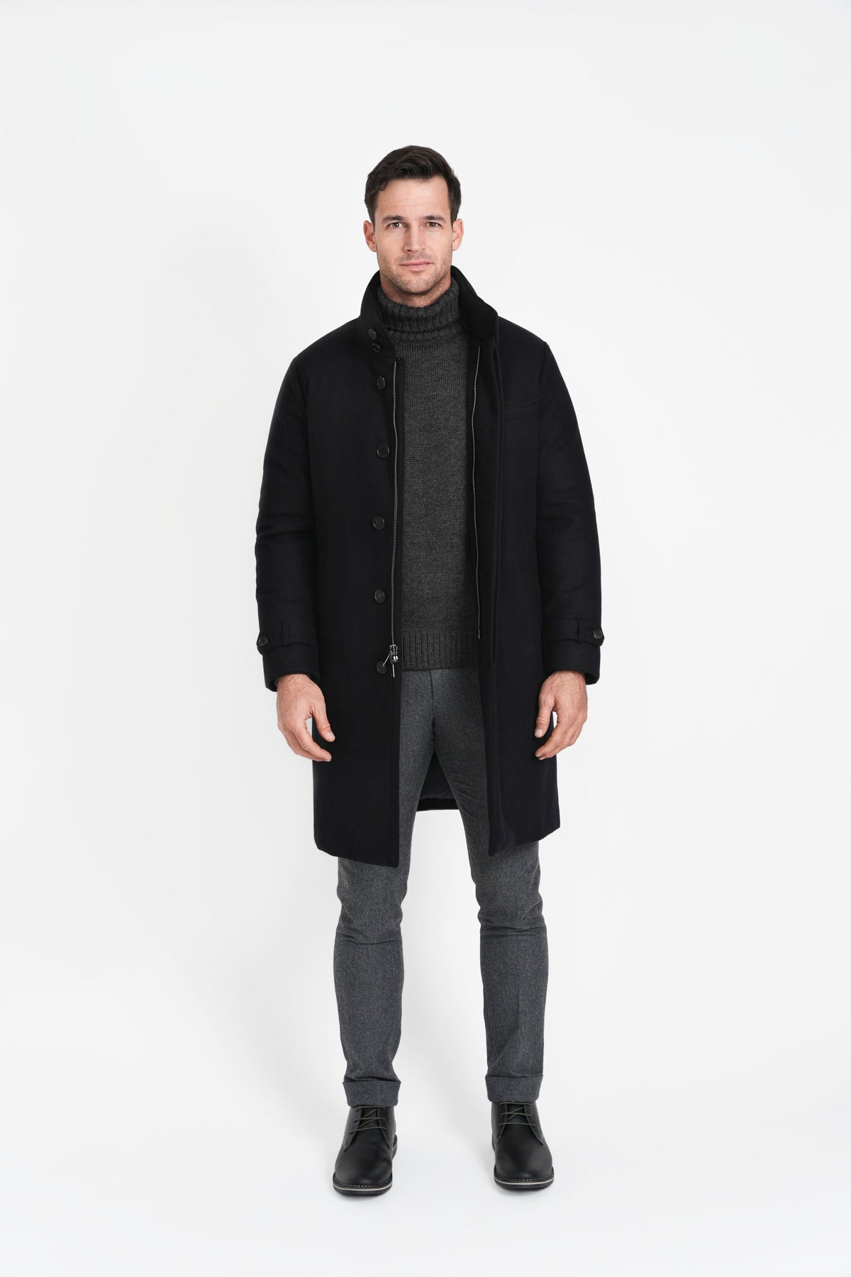 Wool Topcoat Black