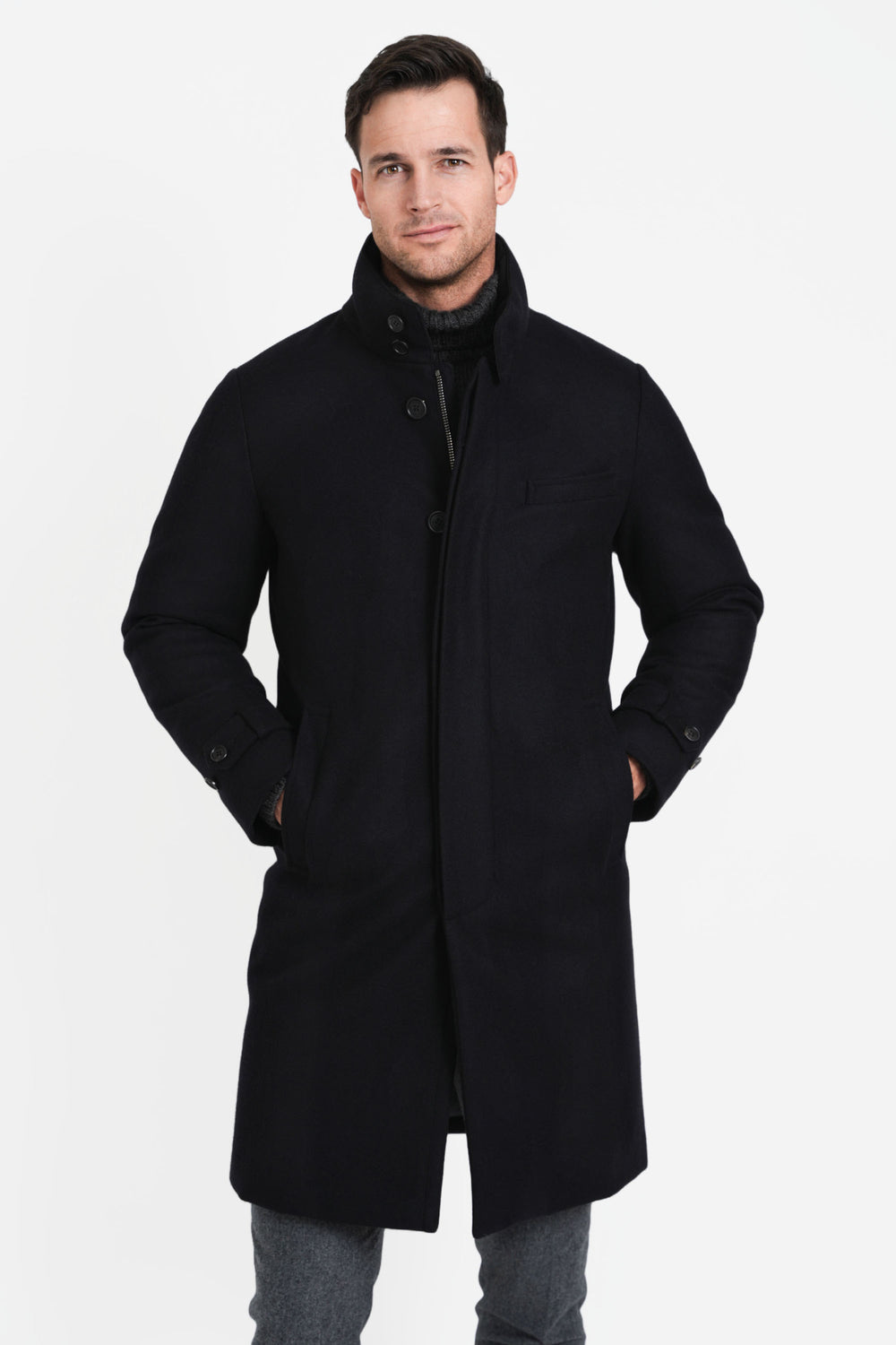 Classic Wool Topcoat, Black