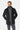 Textured Stretch Wool Carcoat, Dark Grey