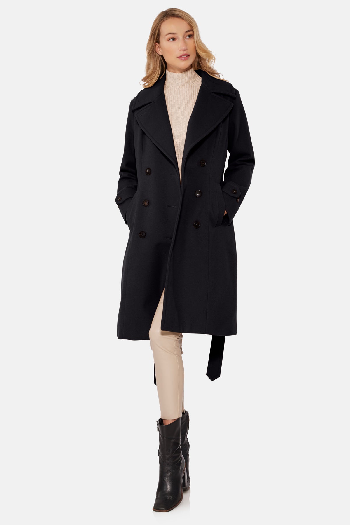 Double Breasted Coat, Black