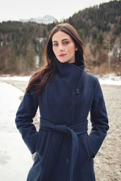 City Coat, Mid-Blue – Norwegian Wool