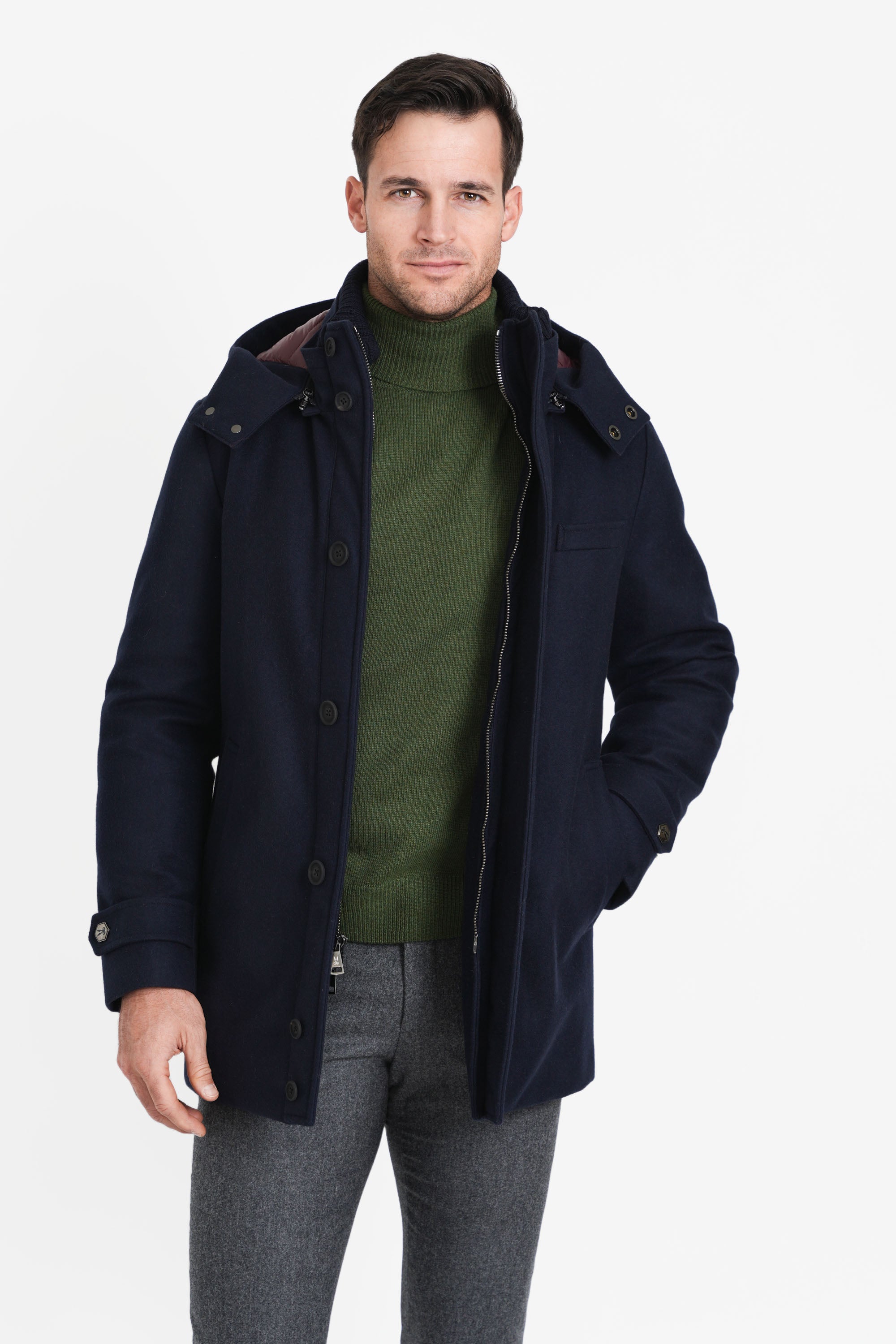 Winter Parka Textured Norwegian Wool City Active Down Parka Men's