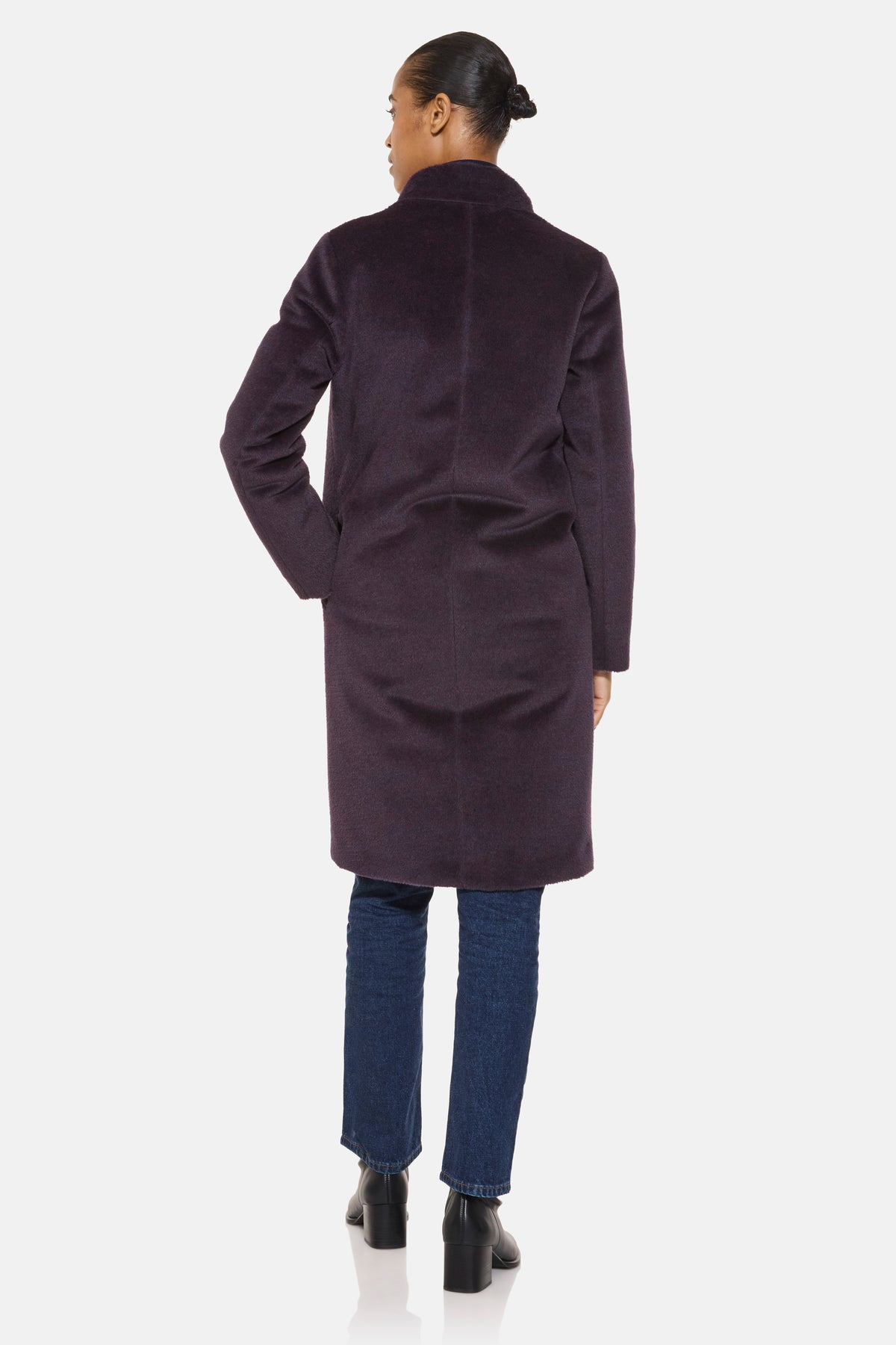 Alpaca Stand Collar Coat - Limited Production, Plum – Norwegian Wool
