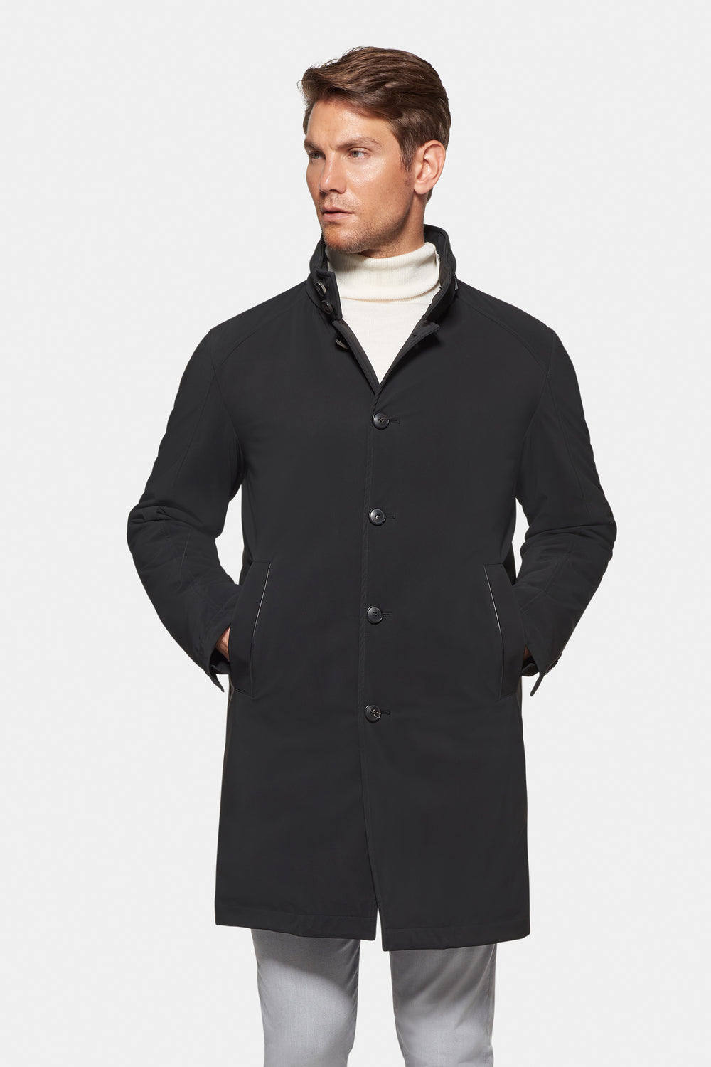 Slim Down Lined Trench Black