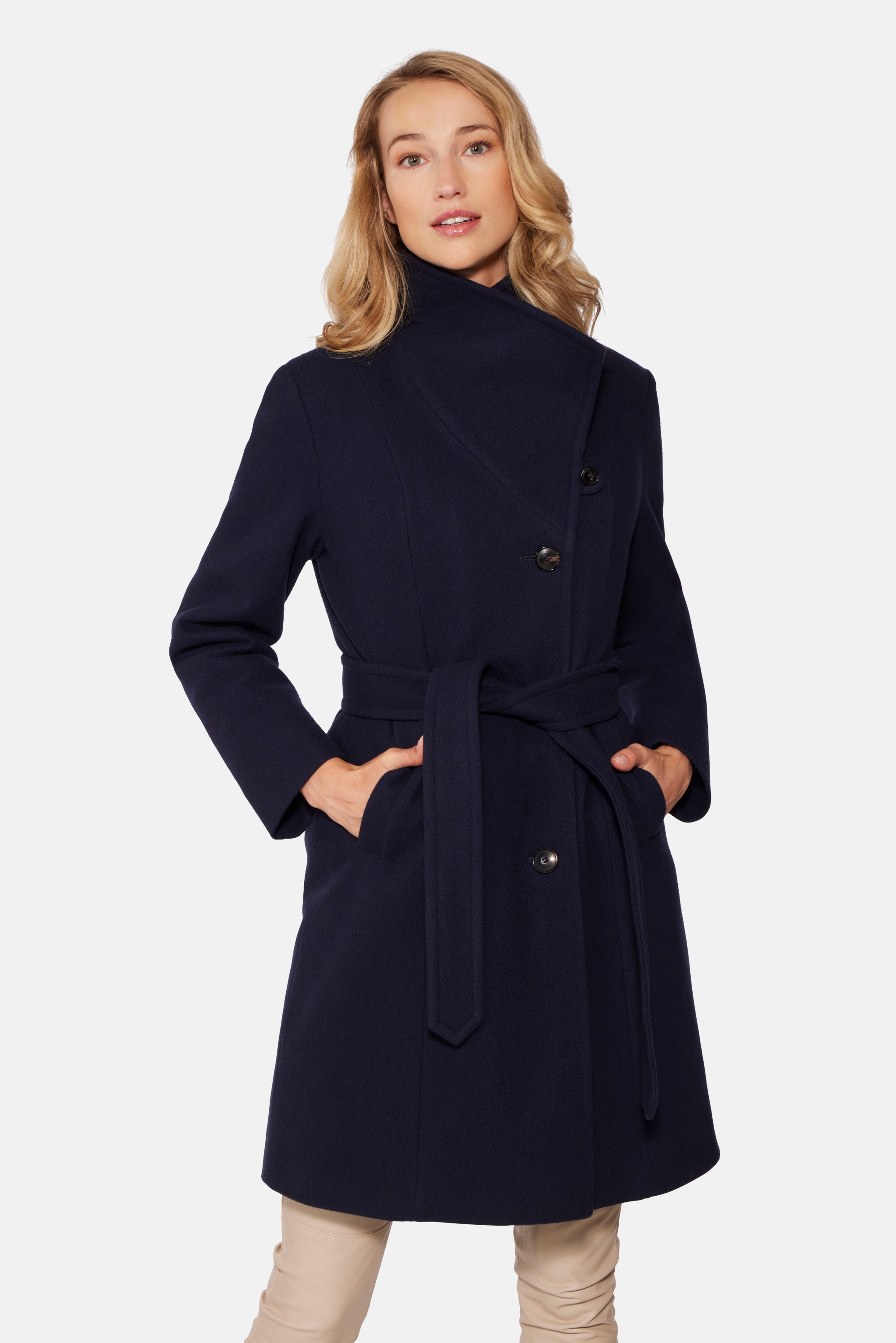 Nes Wool City Coat, Navy – Norwegian Wool