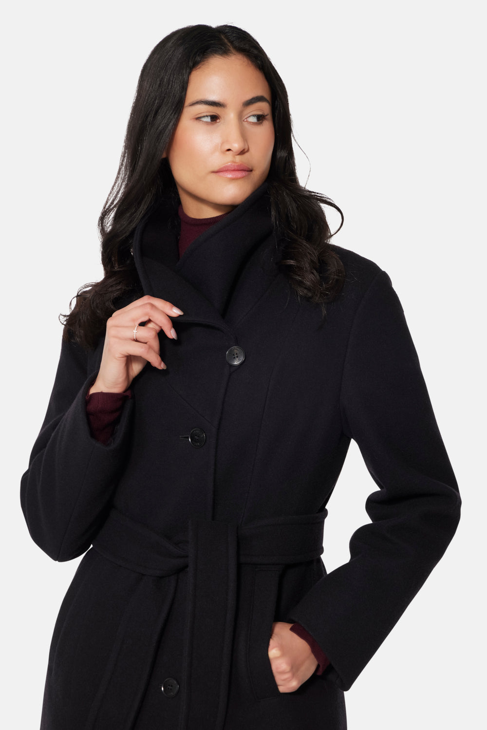 Long City Coat - Down-Lined Waterproof Wool Coat for Women