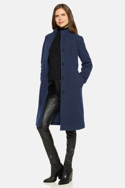 1LDK ユニバーサルプロダクツ WOOL STAND COLLAR COAT Stand Collar City Coat, Charcoal | Down-Lined Waterproof