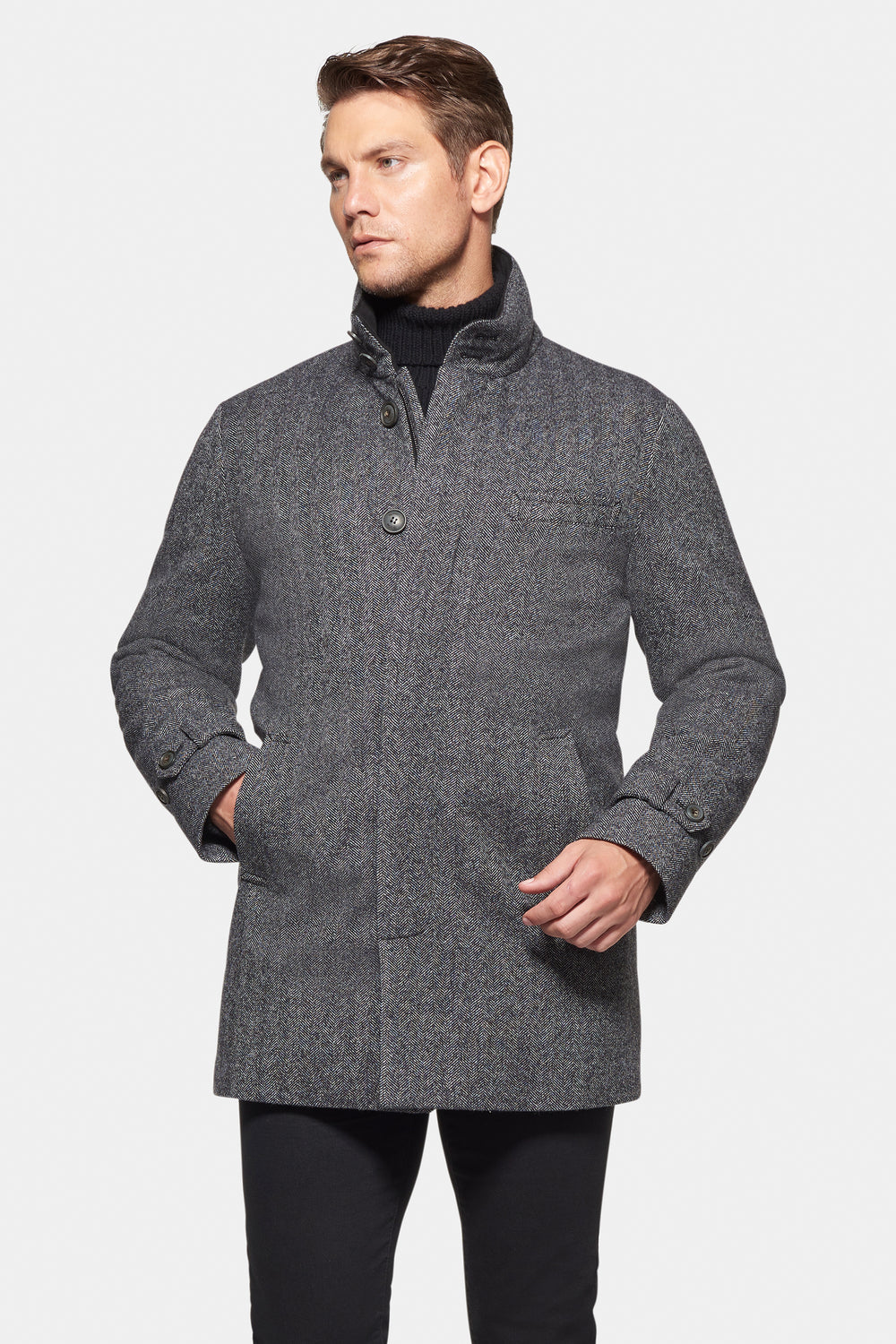 Down-Lined Waterproof Cashmere Wool Carcoat - Warmest Stylish Option for the Winter