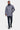 Hooded Cashmere Wool Car Coat, Grey Blue Herringbone