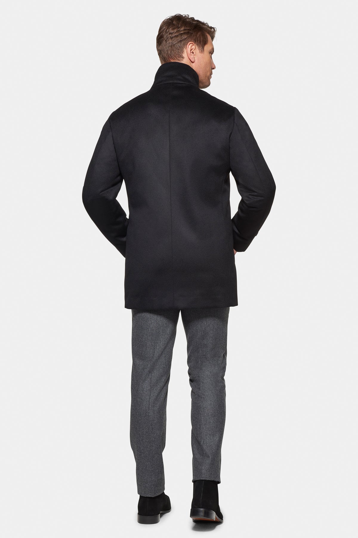 Classic Wool Car Coat, Black