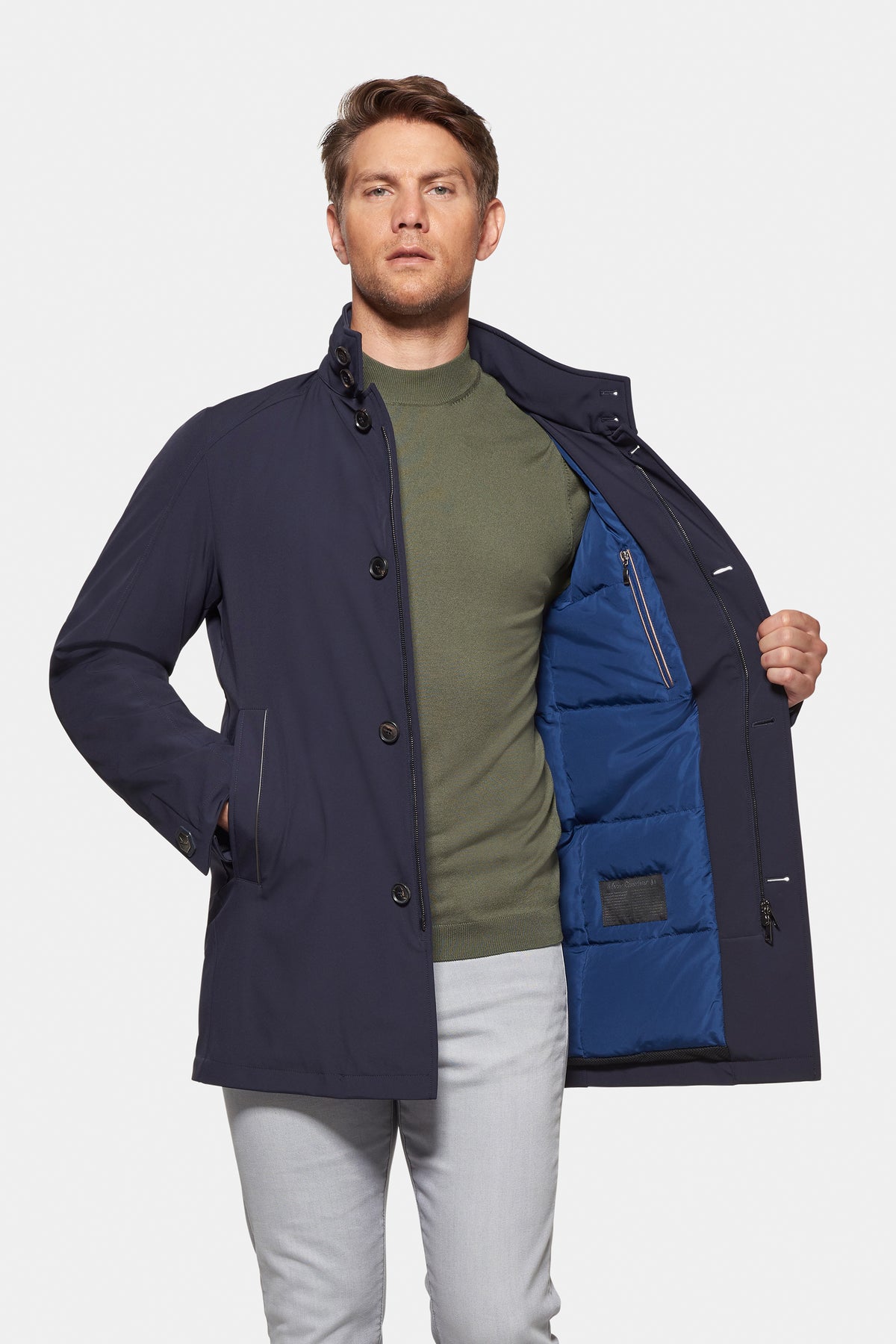 Down Lined Traveler Coat Navy