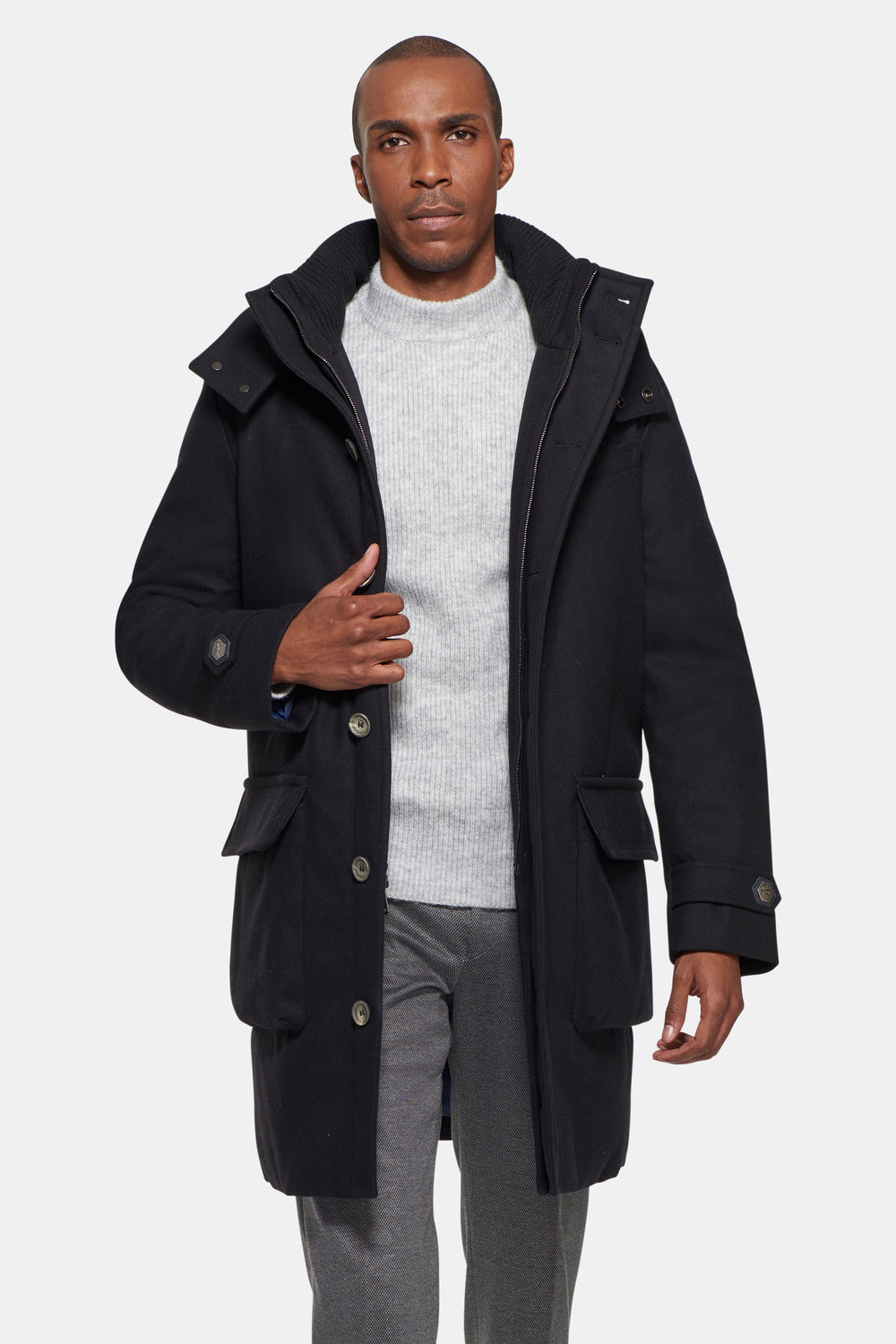 Hooded Street Parka Black