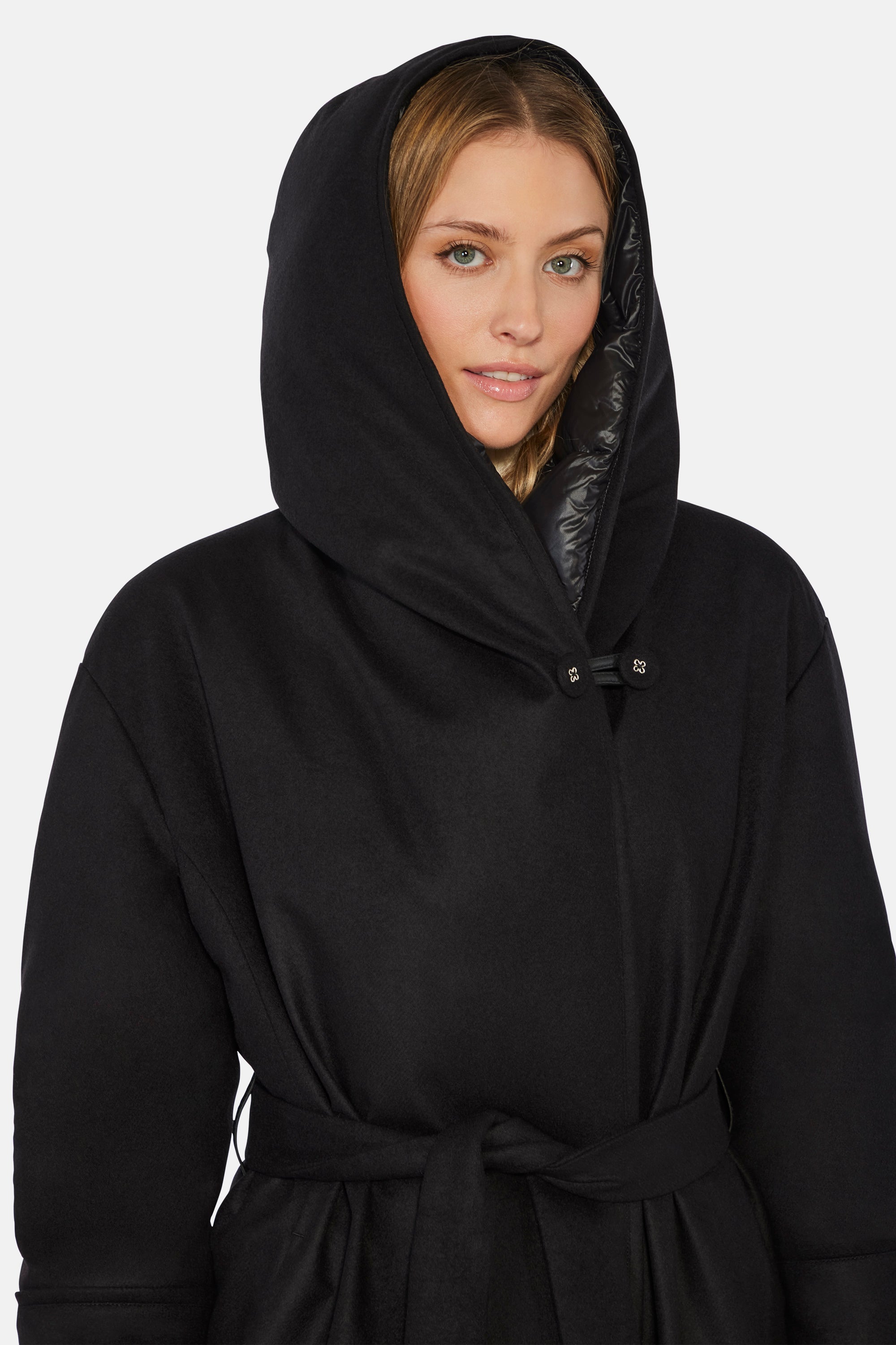 Long Hooded Wrap, Black XXS (US 00-0 IT 34-36)