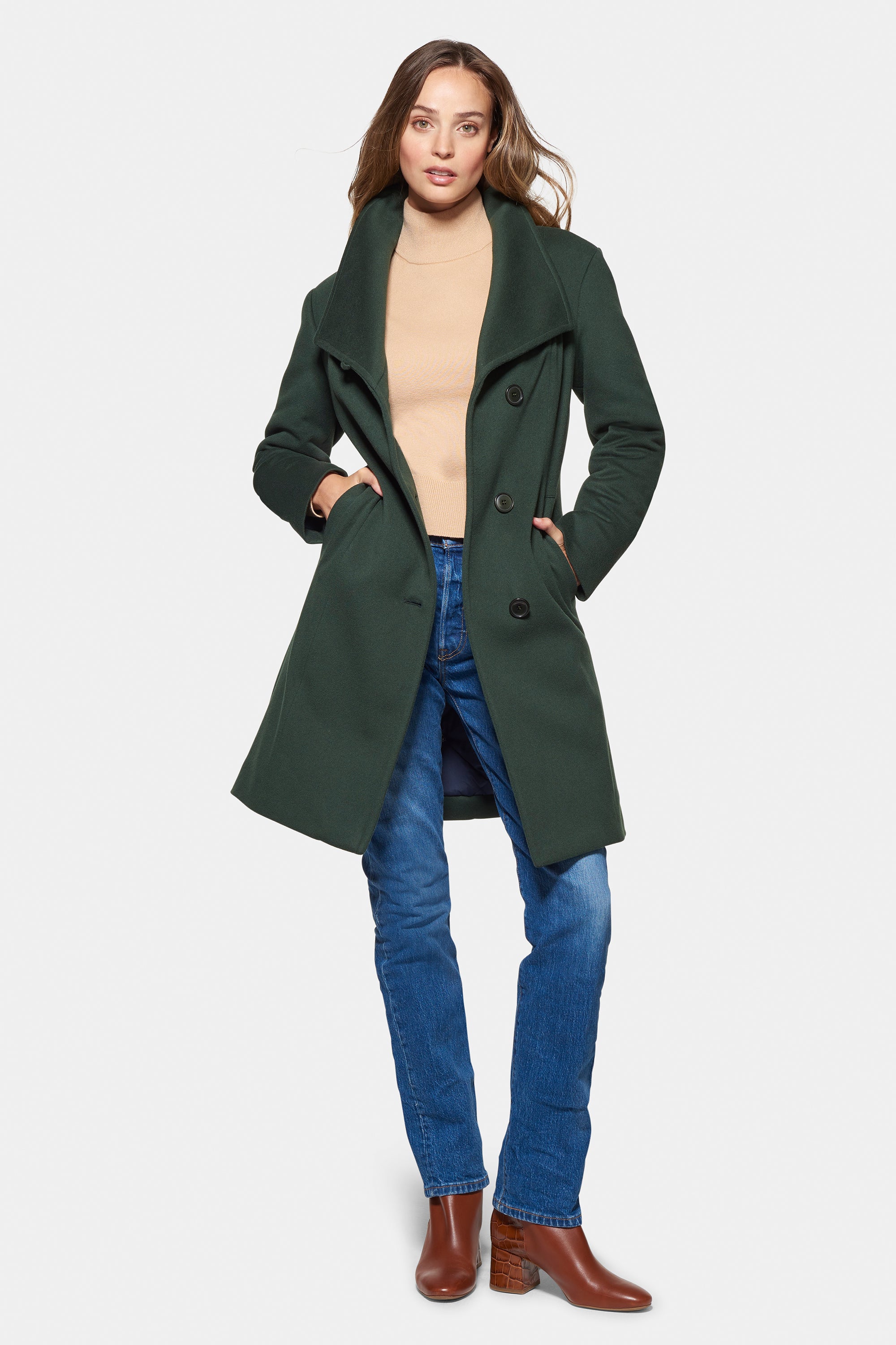 Super Fine Virgin Wool Coat, Hunter Green - Xs (US 0-2 / It 38-40)