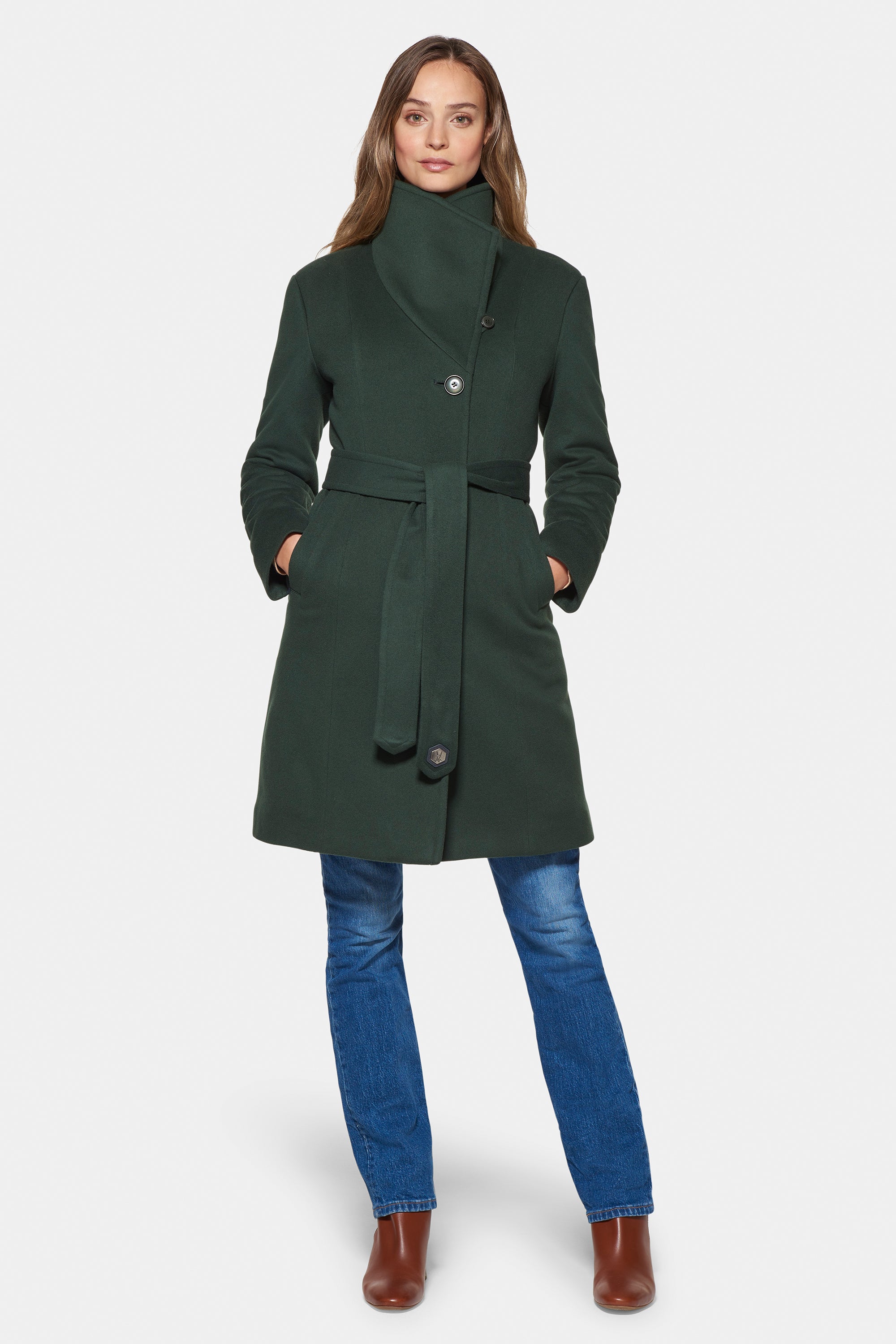 City Coat, Hunter Green | Down-Lined Waterproof Coat Norwegian Wool City Coat, Hunter Green | Down-Lined Waterproof Coat Norwegian Wool